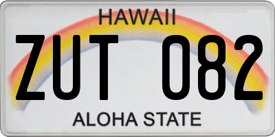 HI license plate ZUT082