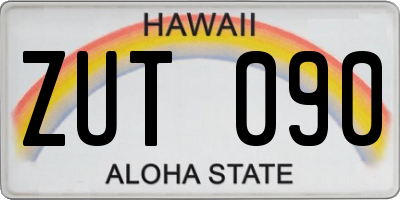 HI license plate ZUT090