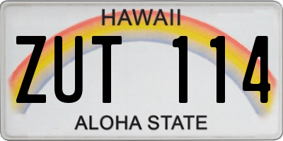 HI license plate ZUT114