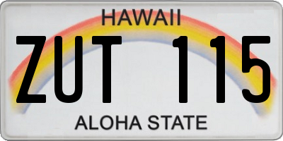 HI license plate ZUT115
