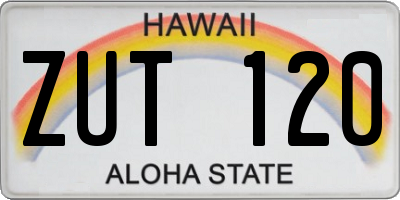 HI license plate ZUT120