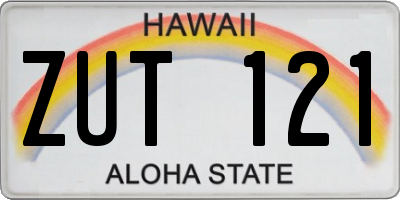 HI license plate ZUT121