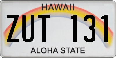 HI license plate ZUT131