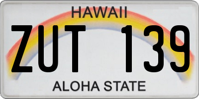 HI license plate ZUT139