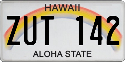 HI license plate ZUT142