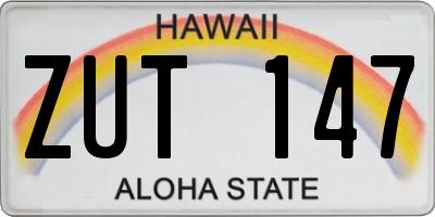 HI license plate ZUT147