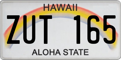 HI license plate ZUT165