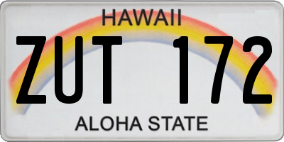 HI license plate ZUT172