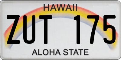HI license plate ZUT175