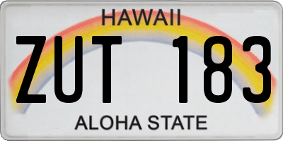HI license plate ZUT183