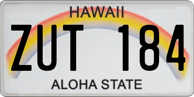 HI license plate ZUT184