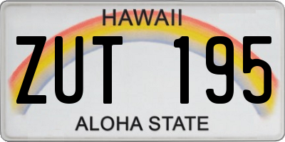 HI license plate ZUT195