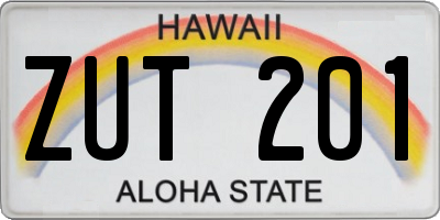 HI license plate ZUT201