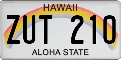 HI license plate ZUT210