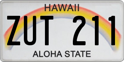 HI license plate ZUT211
