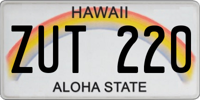 HI license plate ZUT220