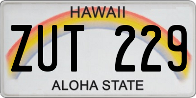 HI license plate ZUT229