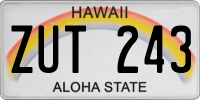 HI license plate ZUT243