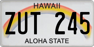 HI license plate ZUT245