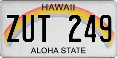 HI license plate ZUT249