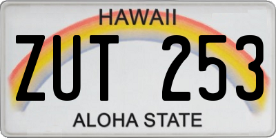 HI license plate ZUT253