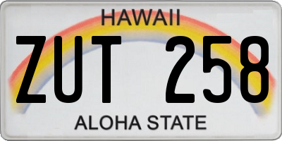 HI license plate ZUT258
