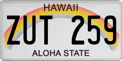 HI license plate ZUT259