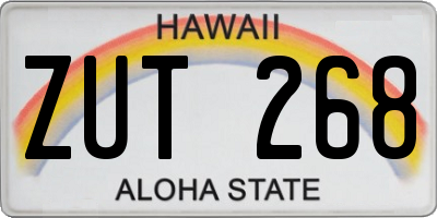 HI license plate ZUT268