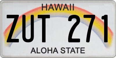 HI license plate ZUT271