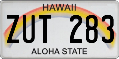 HI license plate ZUT283