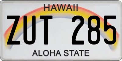 HI license plate ZUT285