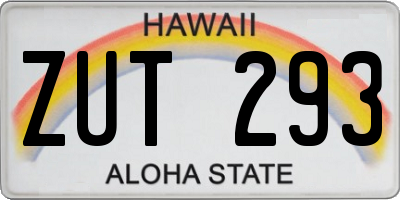 HI license plate ZUT293