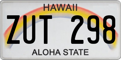 HI license plate ZUT298