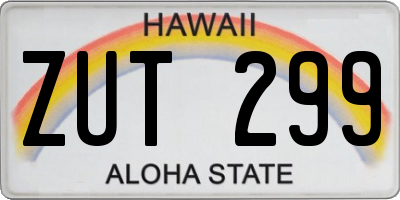 HI license plate ZUT299