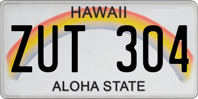 HI license plate ZUT304
