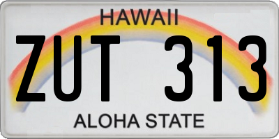 HI license plate ZUT313