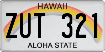 HI license plate ZUT321