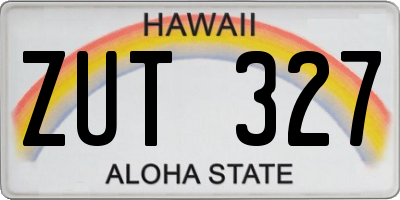 HI license plate ZUT327