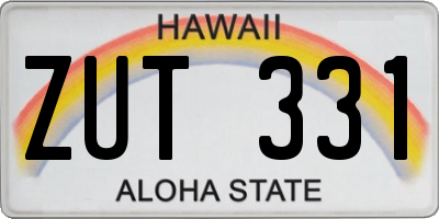 HI license plate ZUT331