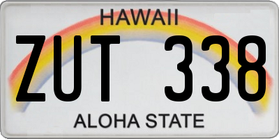 HI license plate ZUT338