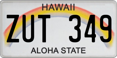 HI license plate ZUT349