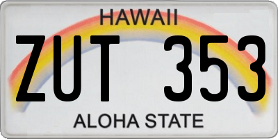 HI license plate ZUT353