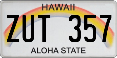 HI license plate ZUT357