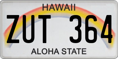 HI license plate ZUT364