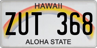 HI license plate ZUT368
