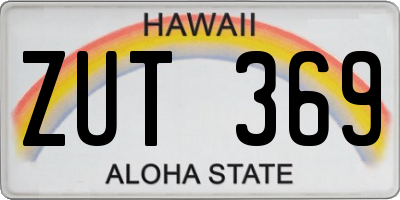 HI license plate ZUT369