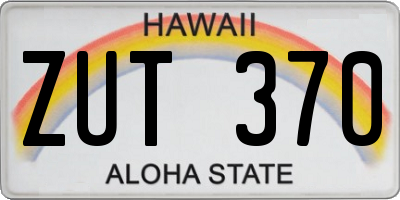 HI license plate ZUT370