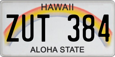 HI license plate ZUT384