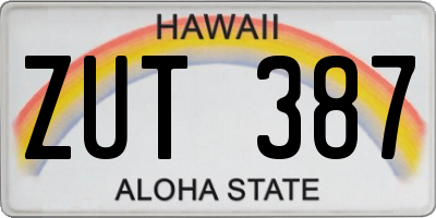 HI license plate ZUT387