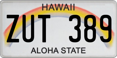 HI license plate ZUT389